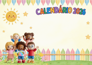 Calendário Infantil 2026 - Modelo 2